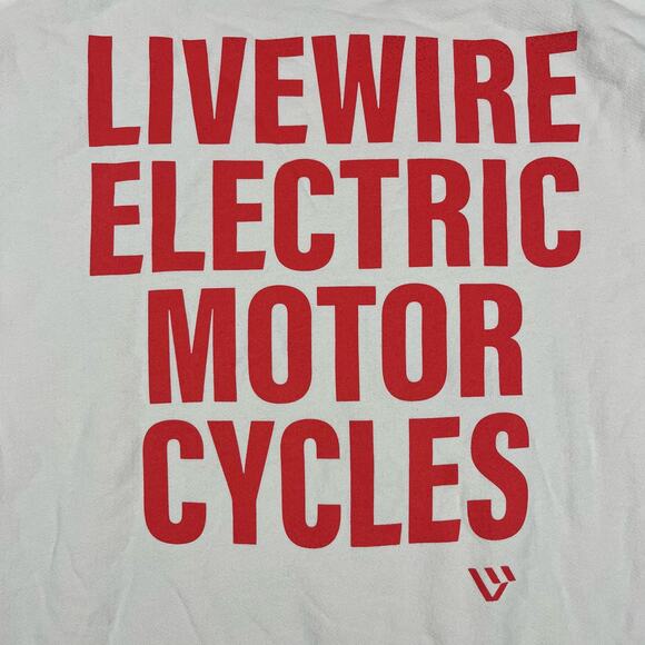 Live wire Big Type Cream Pullover Hoodie Men’s Sz L New - Picture 2 of 7